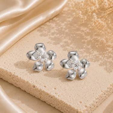 Silver Pearl Studs Combo