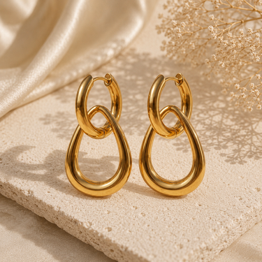 Coral Pearl Studs & Tear Hoops Combo