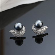 Midnight Plume Studs