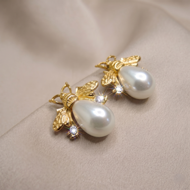 Golden Nectar Bee Studs